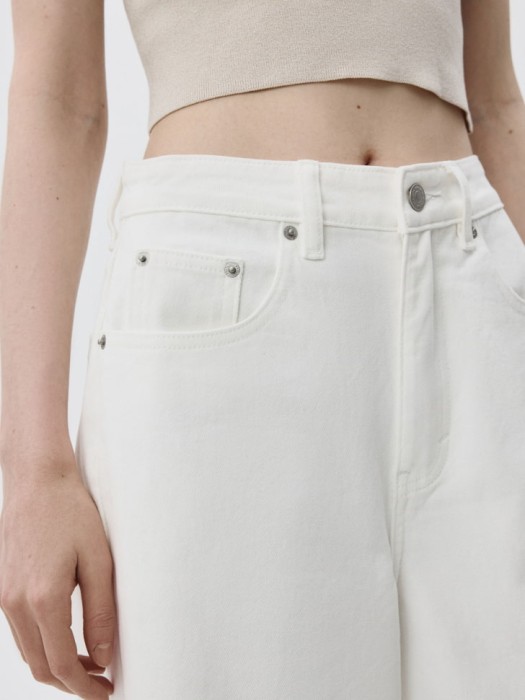 джинсы wide leg из хлопка спереди