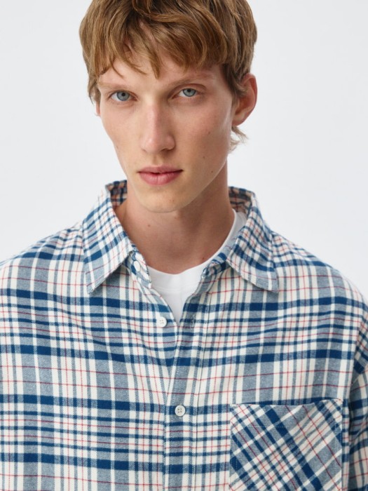 фланелевая рубашка в клетку из россии вид сбоку