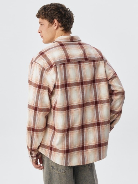 фланелевая рубашка в клетку из россии вид сбоку