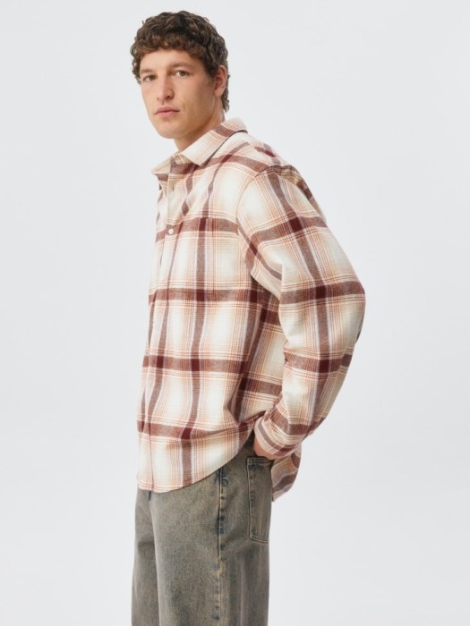 фланелевая рубашка в клетку из хлопка спереди