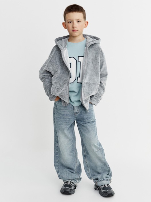 флисовая толстовка оверсайз для мальчиков от бренда sela вид слева