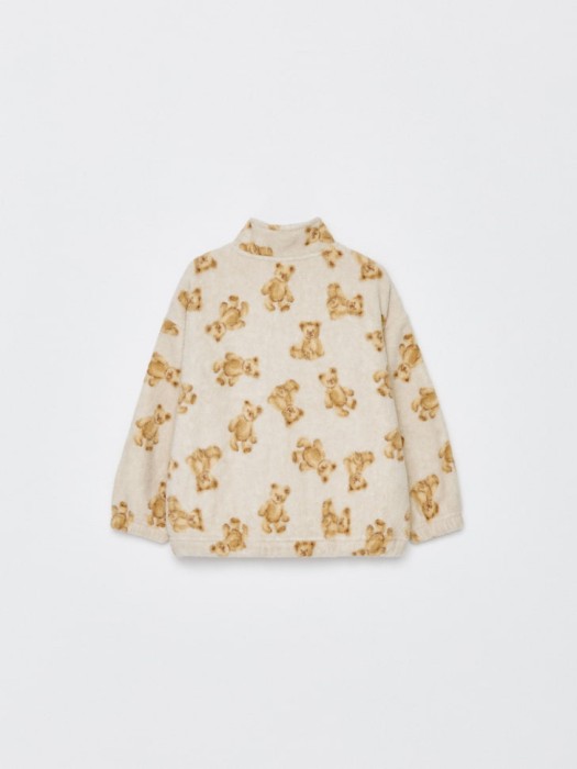 флисовая толстовка с принтом для девочек от бренда sela вид слева