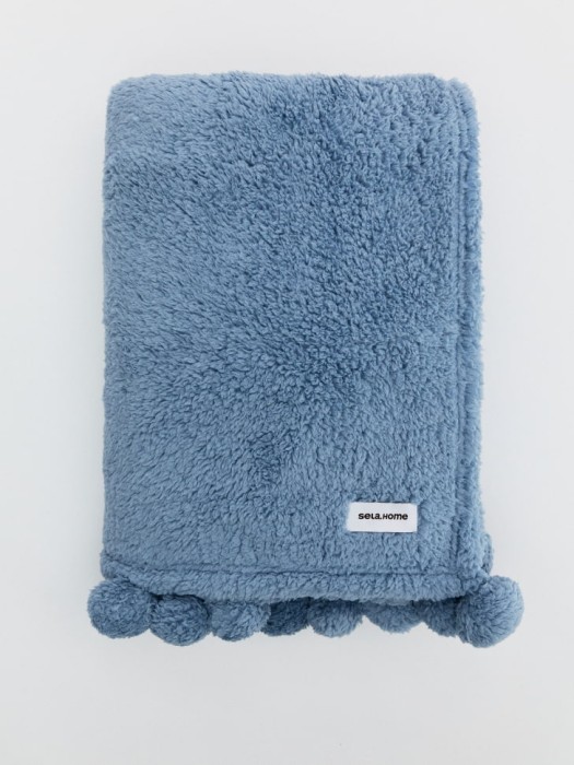 флисовый плед с помпонами детский 4610517227676 фотография