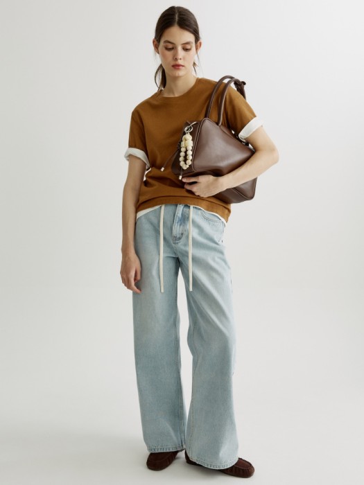 футболка из смесового льна от бренда sela вид слева