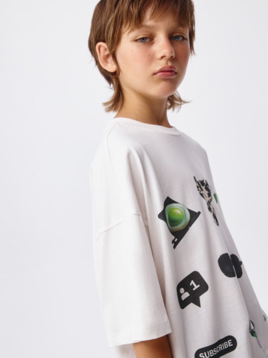 футболка оверсайз детская из коллекции  х vasilinciaga из хлопка спереди