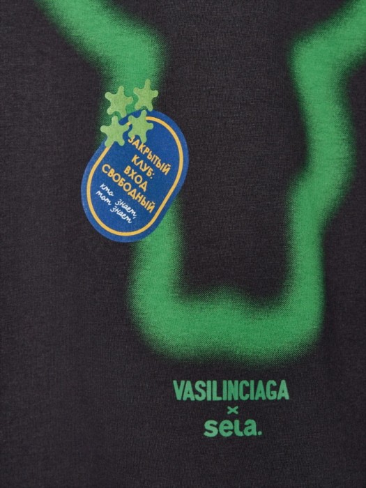 футболка оверсайз детская из коллекции  х vasilinciaga из хлопка спереди