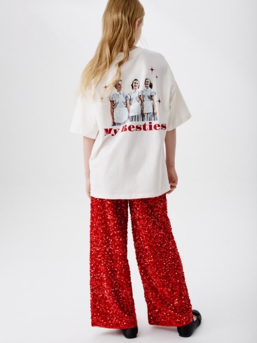 футболка оверсайз для девочек из коллекции  x мосфильм от бренда sela вид слева