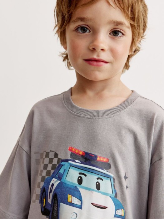 футболка оверсайз для мальчиков из коллекции  × robocar poli 4640611570620 фотография