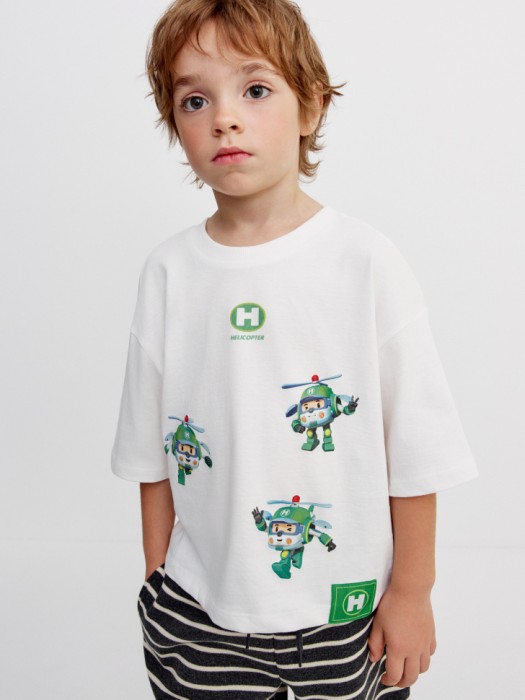 футболка оверсайз для мальчиков из коллекции  × robocar poli 4640611432072 фотография