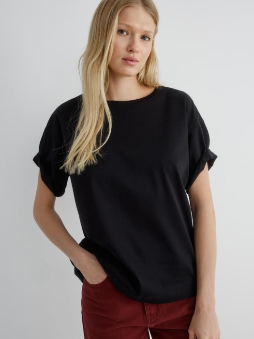 футболка оверсайз из мерсеризованного хлопка из россии вид сбоку