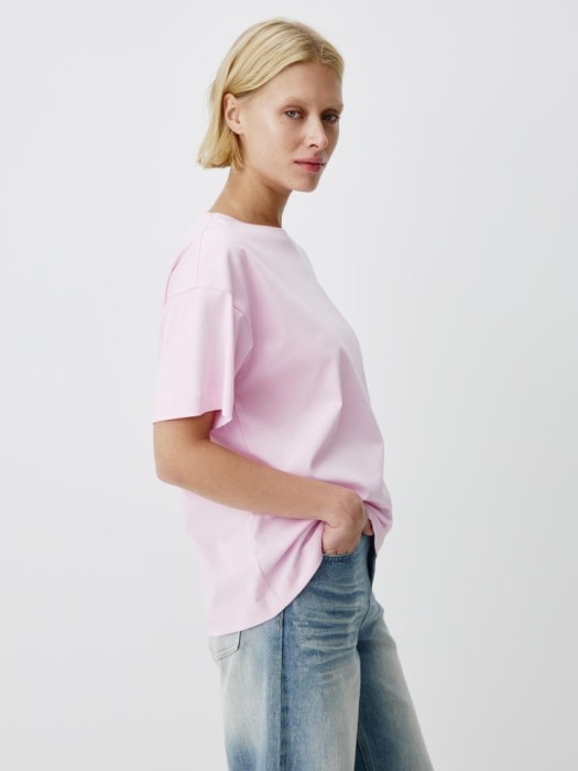 футболка оверсайз из мерсеризованного хлопка из россии вид сбоку