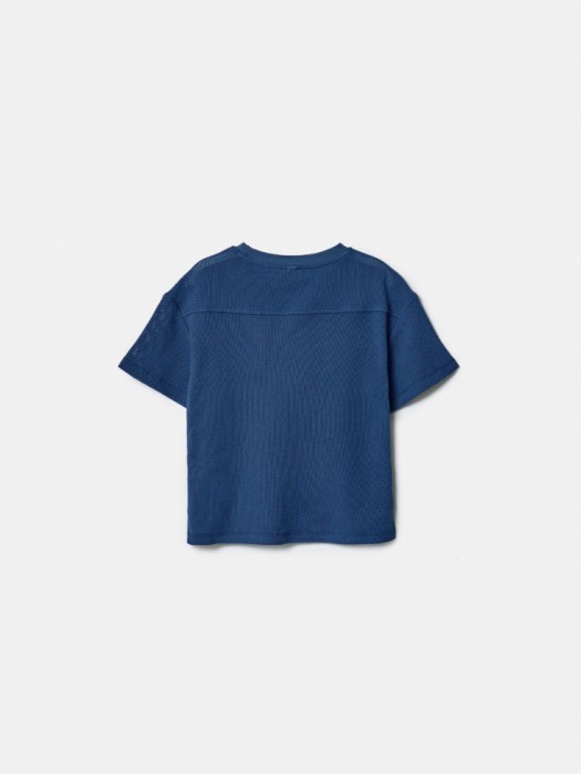 футболка оверсайз из трикотажной сетки для мальчиков по цене 799 руб вид справа