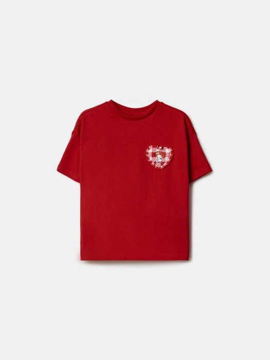 футболка оверсайз с аппликацией hello kitty my melody для девочек 4610517801722 фотография