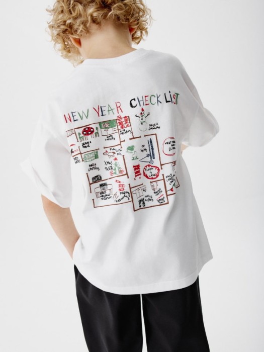 футболка оверсайз с новогодним принтом для мальчиков 4680798800448 фотография