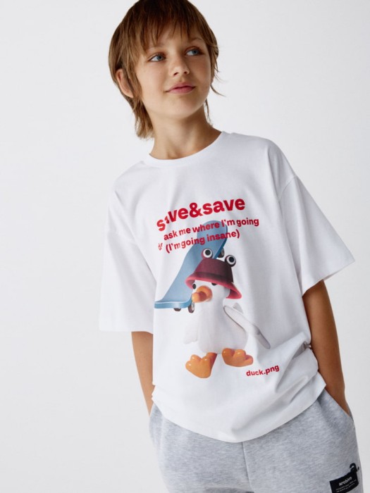 футболка оверсайз с принтом детская из коллекции  archive 4680798366296 фотография