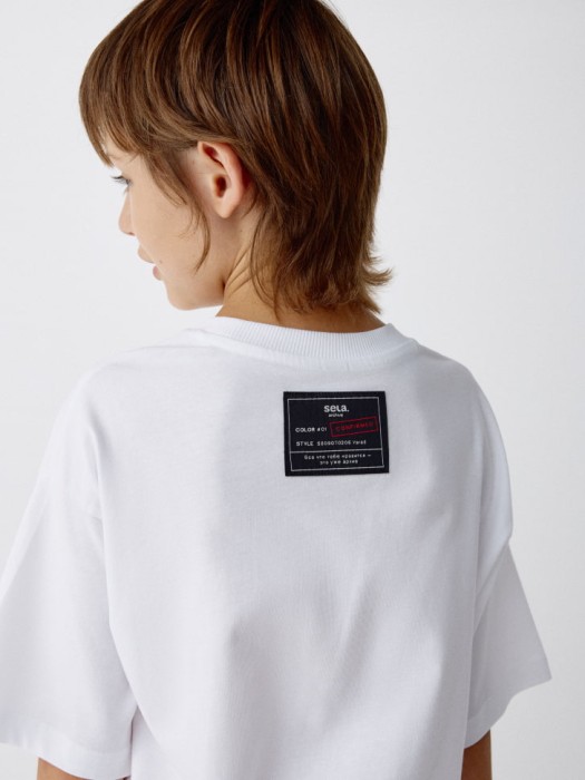 футболка оверсайз с принтом детская из коллекции  archive по цене 699 руб вид справа