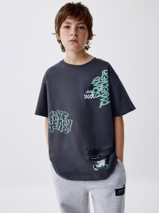 футболка оверсайз с принтом детская из коллекции  archive 4680798618029 фотография