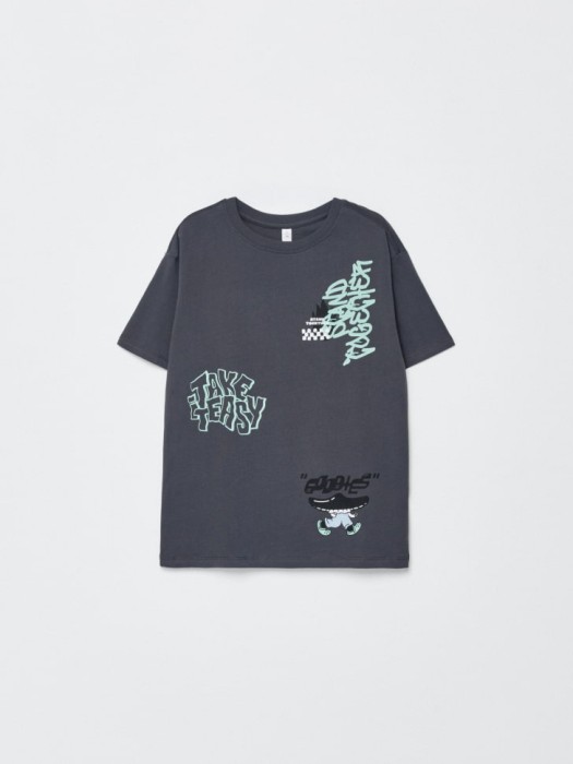 футболка оверсайз с принтом детская из коллекции  archive по цене 599 руб вид справа