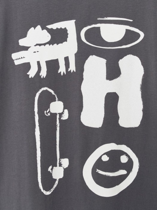 футболка оверсайз с принтом детская из коллекции  archive из хлопка спереди