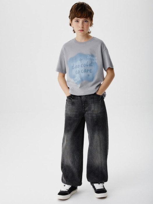 футболка оверсайз с принтом детская от бренда sela вид слева