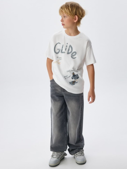 футболка оверсайз с принтом детская от бренда sela вид слева