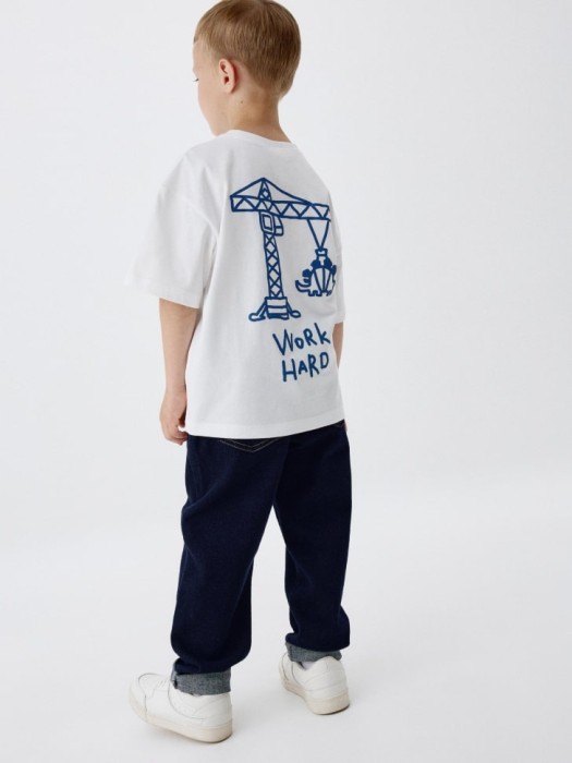 футболка оверсайз с принтом детская от бренда sela вид слева