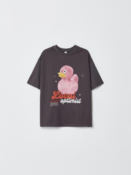 футболка оверсайз с принтом для девочек из коллекции  archive по цене 899 руб вид справа