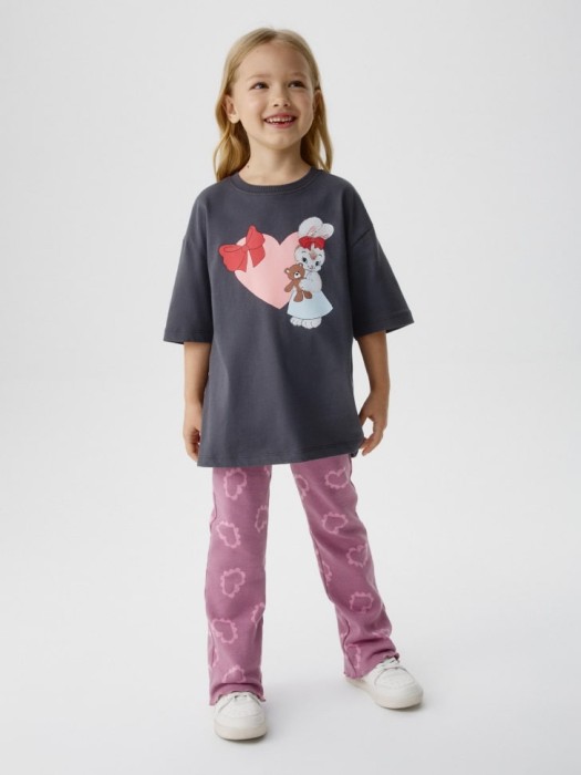 футболка оверсайз с принтом для девочек от бренда sela вид слева