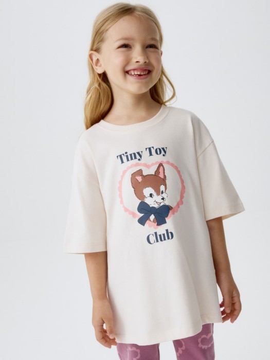 футболка оверсайз с принтом для девочек 4680798742175 фотография