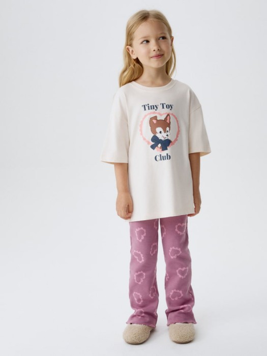 футболка оверсайз с принтом для девочек от бренда sela вид слева