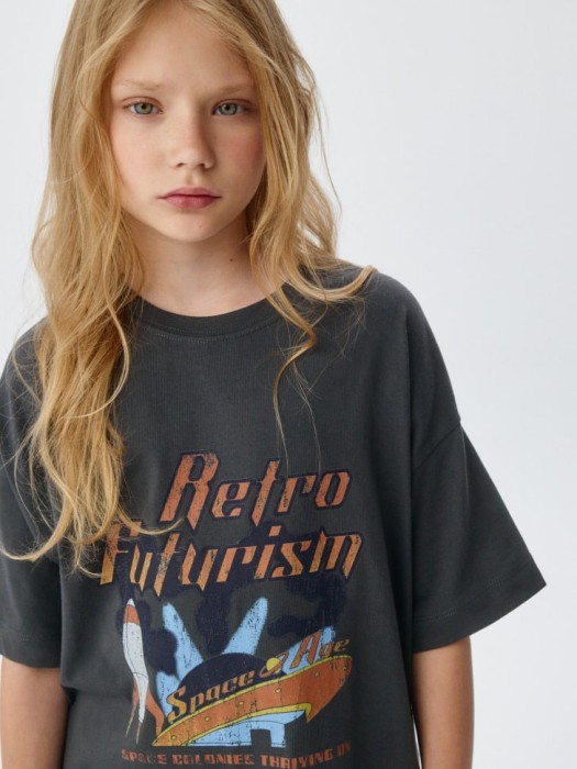 футболка оверсайз с принтом для девочек 4680798695525 фотография