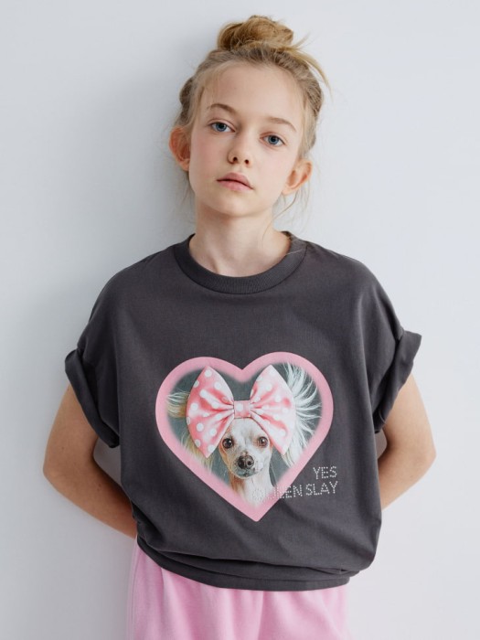 футболка оверсайз с принтом для девочек 4680798752600 фотография