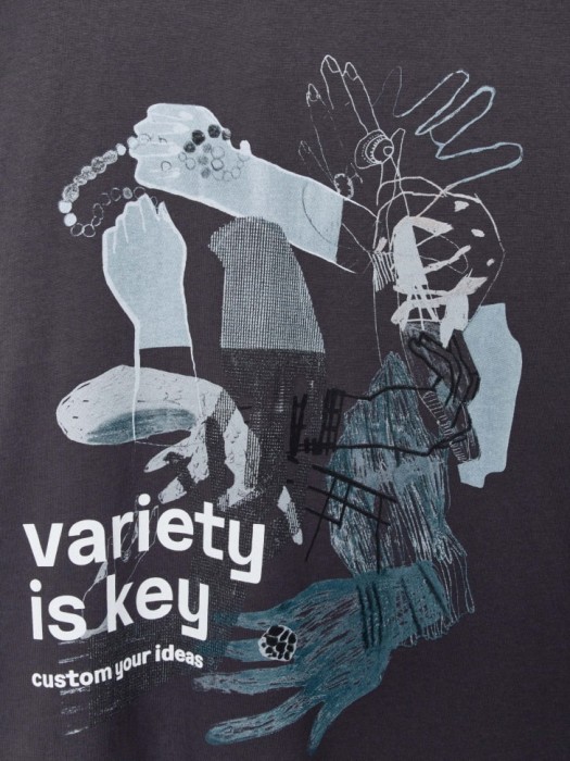 футболка оверсайз с принтом для девочек из хлопка спереди