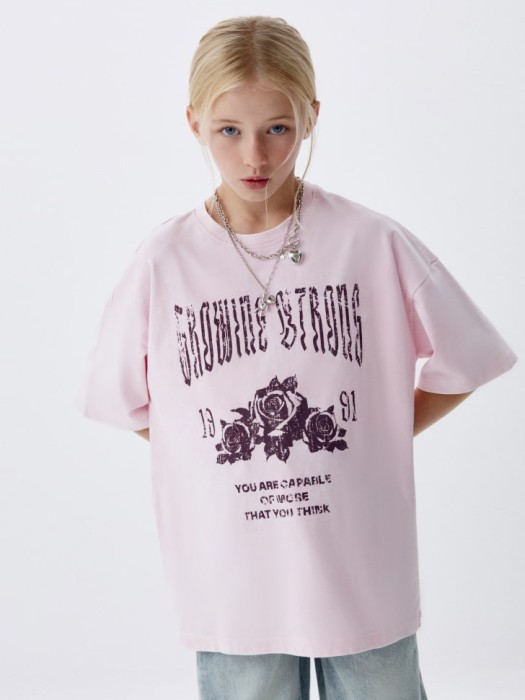 футболка оверсайз с принтом для девочек по цене 999 руб вид справа