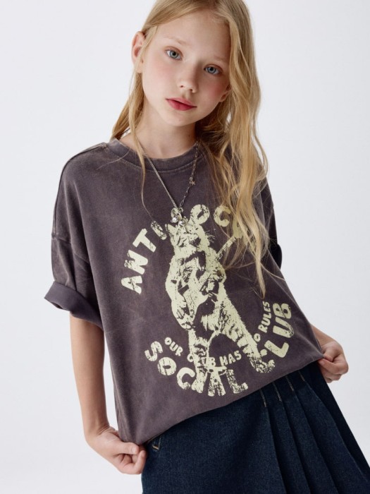 футболка оверсайз с принтом для девочек 4680798113425 фотография