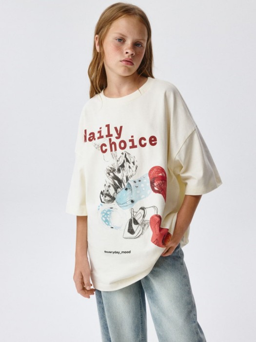 футболка оверсайз с принтом для девочек 4680798344706 фотография