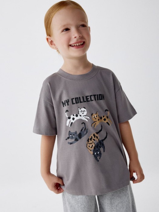 футболка оверсайз с принтом для девочек 4680798559056 фотография