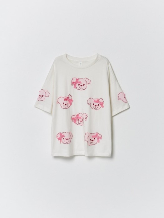 футболка оверсайз с принтом для девочек по цене 1499 руб вид справа