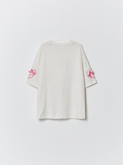 футболка оверсайз с принтом для девочек из россии вид сбоку