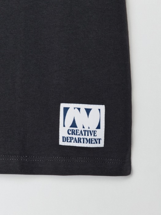 футболка оверсайз с принтом для девочек из хлопка спереди