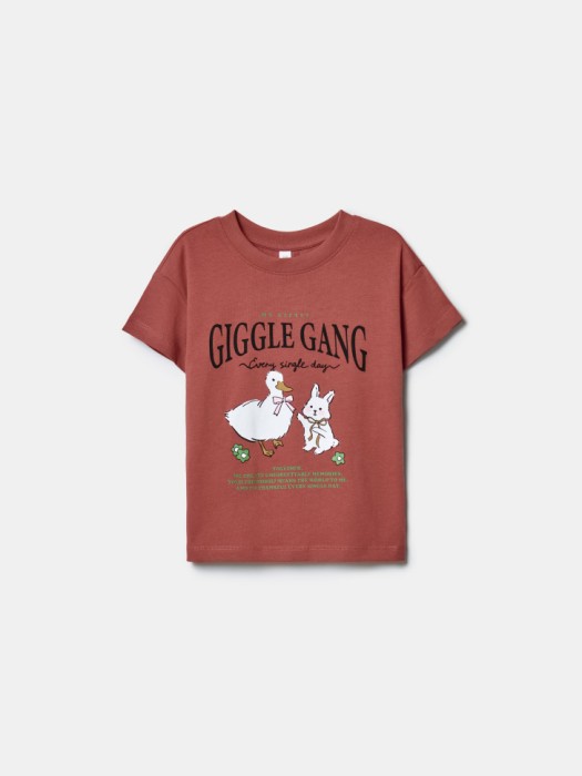 футболка оверсайз с принтом для девочек по цене 799 руб вид справа