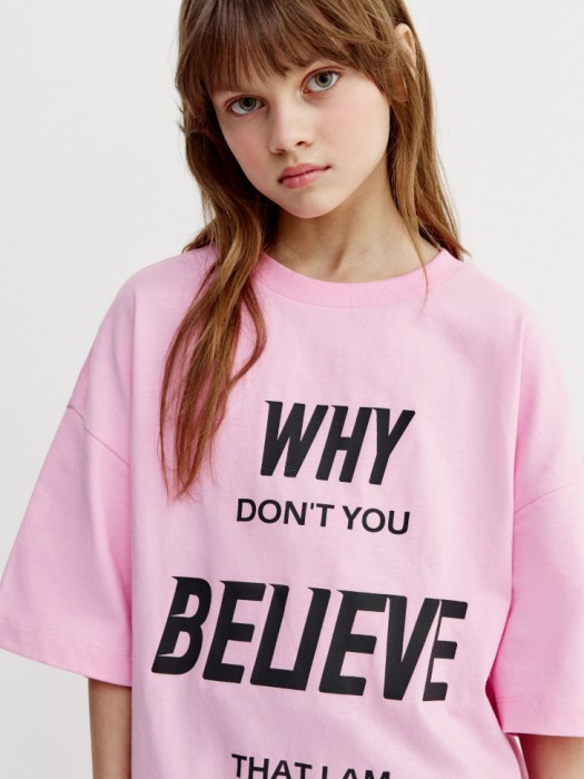 футболка оверсайз с принтом для девочек от бренда sela вид слева