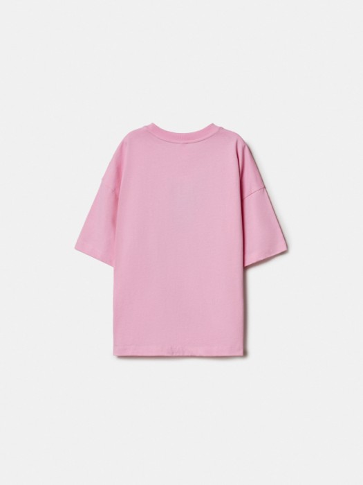 футболка оверсайз с принтом для девочек из россии вид сбоку