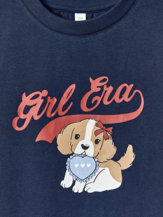 футболка оверсайз с принтом для девочек из россии вид сбоку