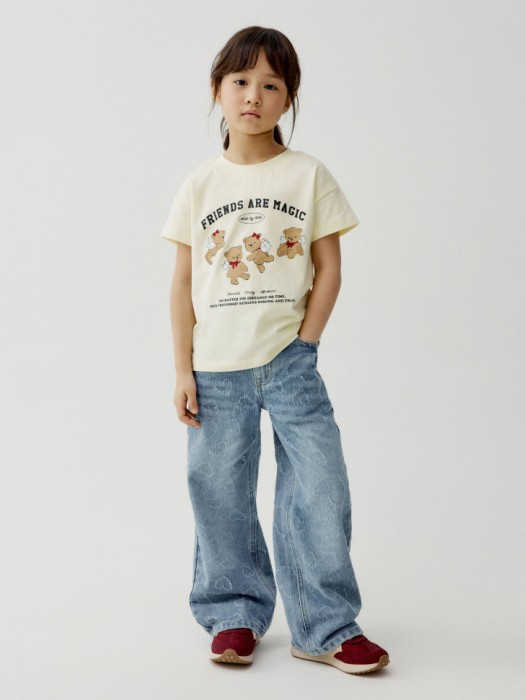 футболка оверсайз с принтом для девочек от бренда sela вид слева