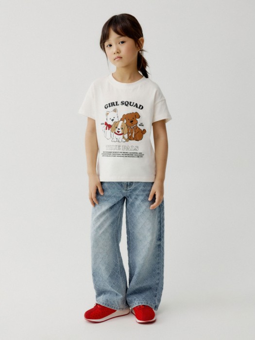 футболка оверсайз с принтом для девочек от бренда sela вид слева