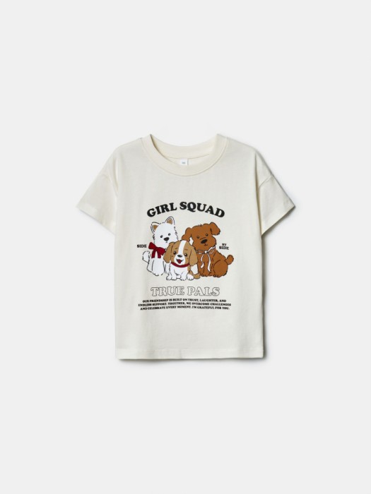 футболка оверсайз с принтом для девочек по цене 799 руб вид справа