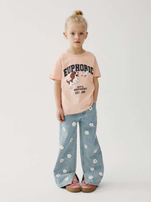 футболка оверсайз с принтом для девочек от бренда sela вид слева