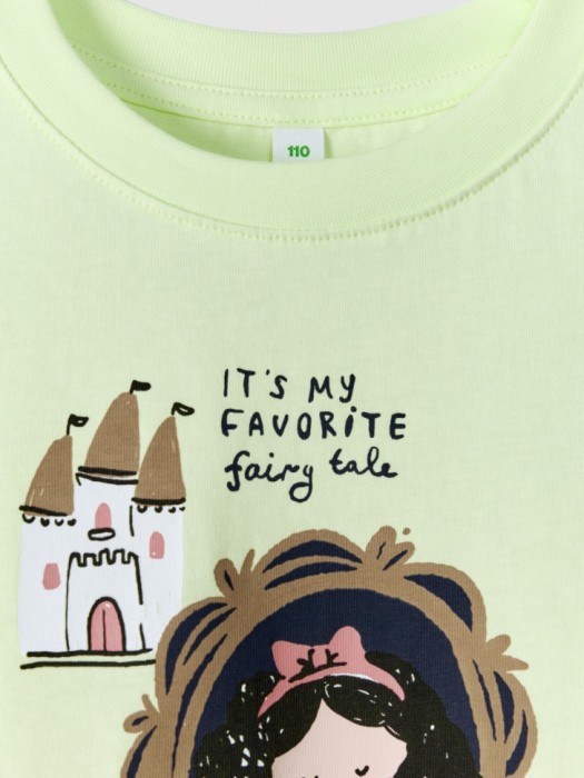 футболка оверсайз с принтом для девочек по цене 799 руб вид справа