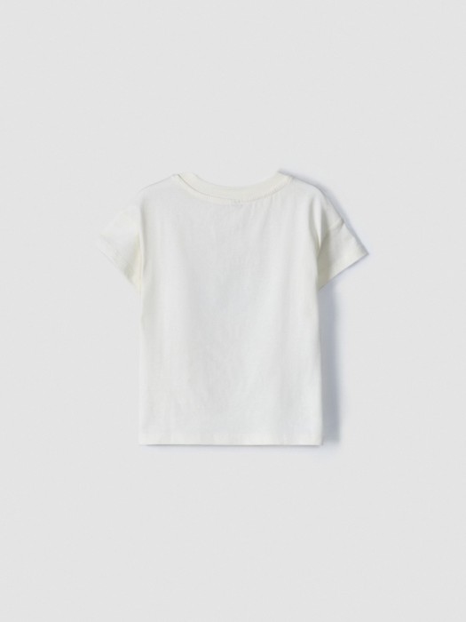 футболка оверсайз с принтом для девочек из хлопка спереди